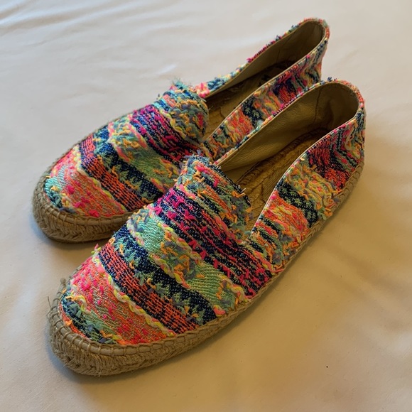 Manebi Ibiza Neon Tweed multicolor platform espadrilles 9 - Picture 8 of 10